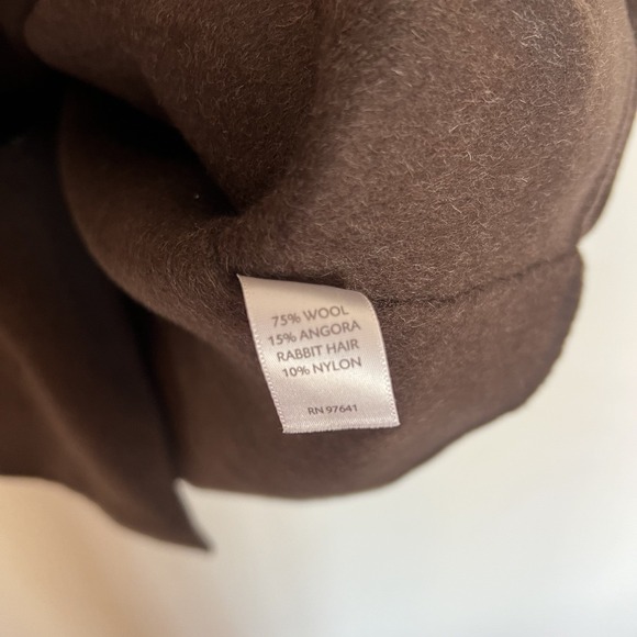 J Jill Chocolate Brown Toggle Angora Rabbit Hair Wool Blend Light Coat Sz Small - Picture 7 of 7
